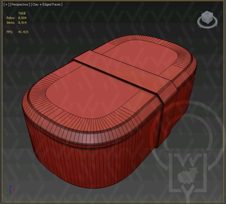 Bento box Cat Onigiri Chamfer Edge 3D model_29