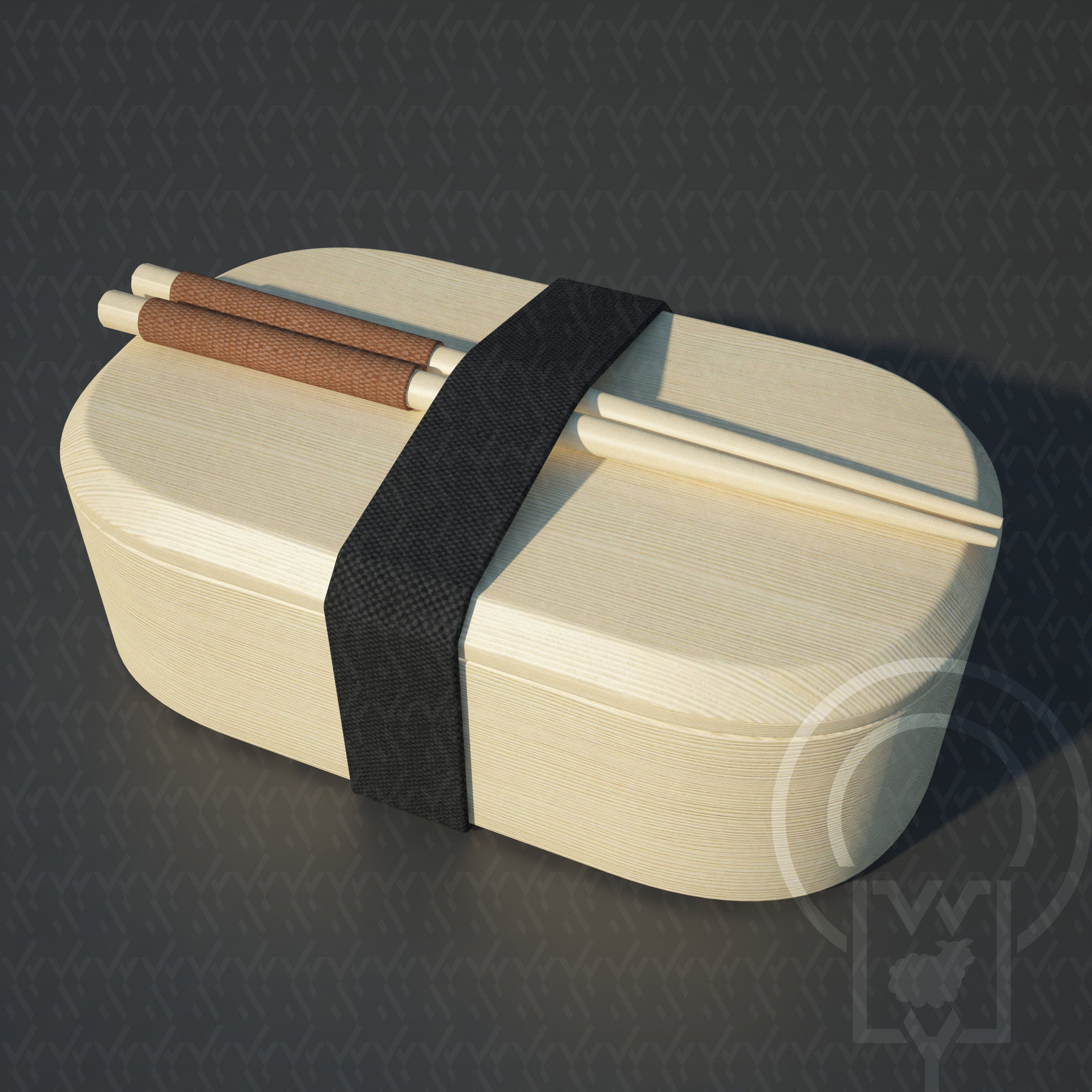 Bento box Cat Onigiri Chamfer Edge 3D model_19