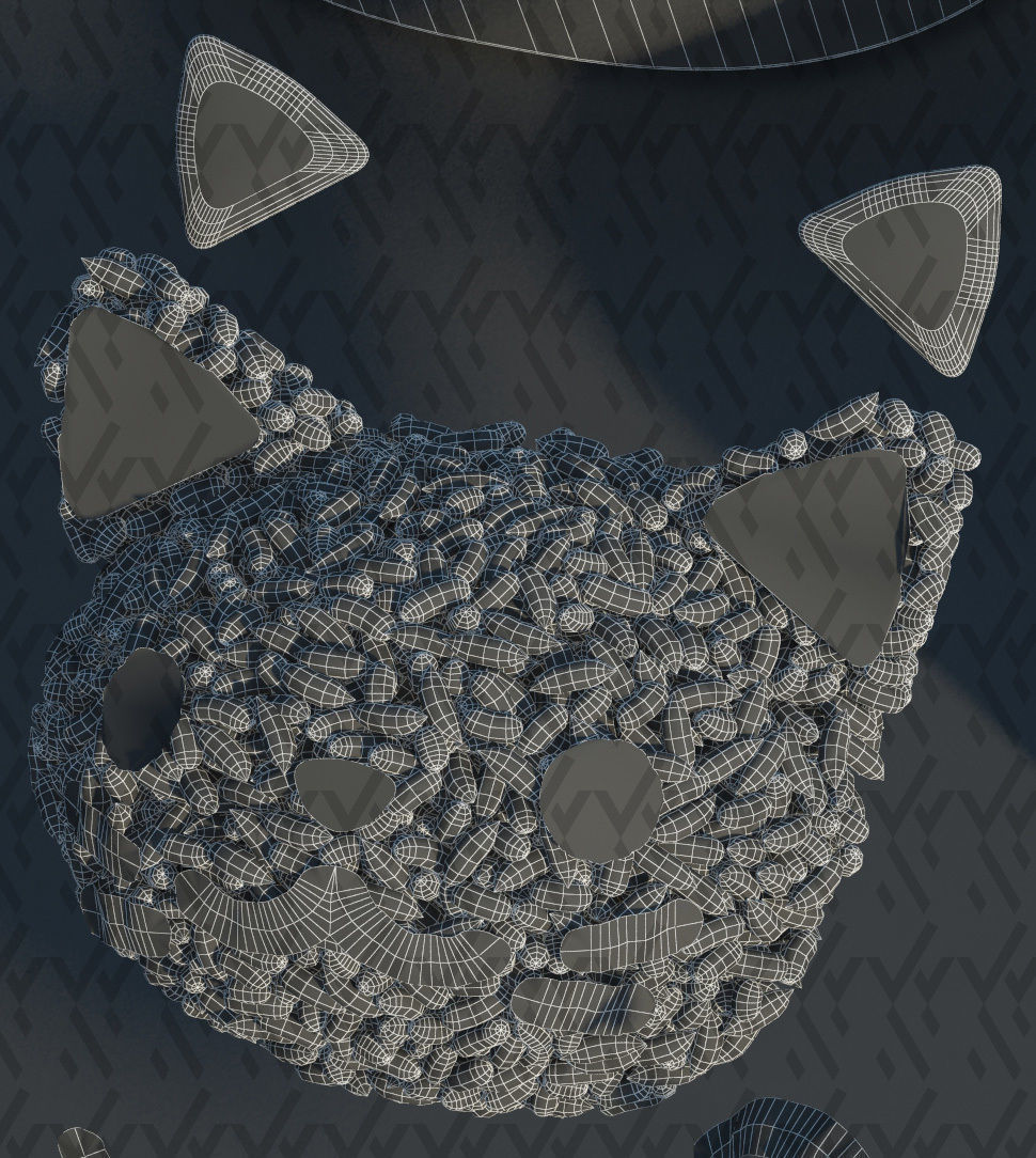 Bento box Cat Onigiri Chamfer Edge 3D model_25