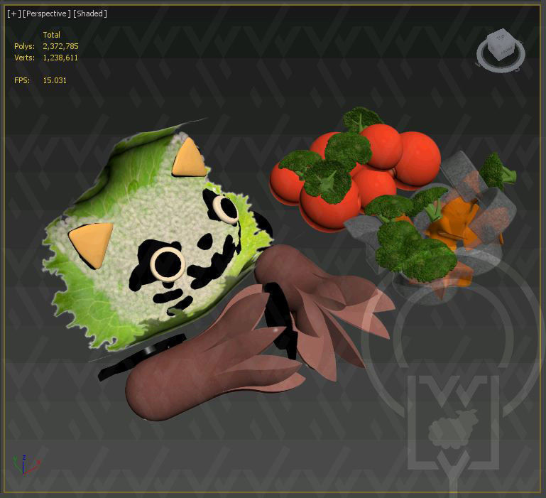 Bento box Cat Onigiri Chamfer Edge 3D model_33