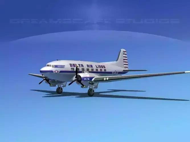 Douglas DC-3 Delta 3D model