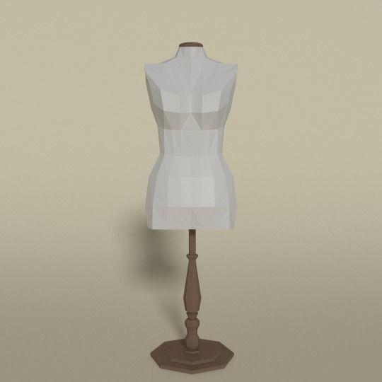 Sewing Dummy Low-poly 3D model_1