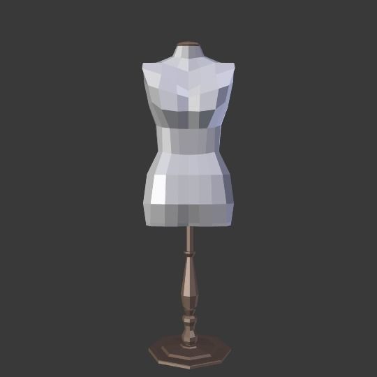 Sewing Dummy Low-poly 3D model_3