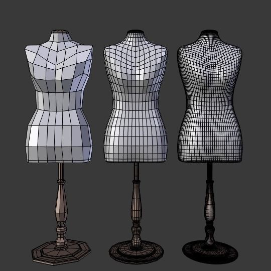 Sewing Dummy Low-poly 3D model_20
