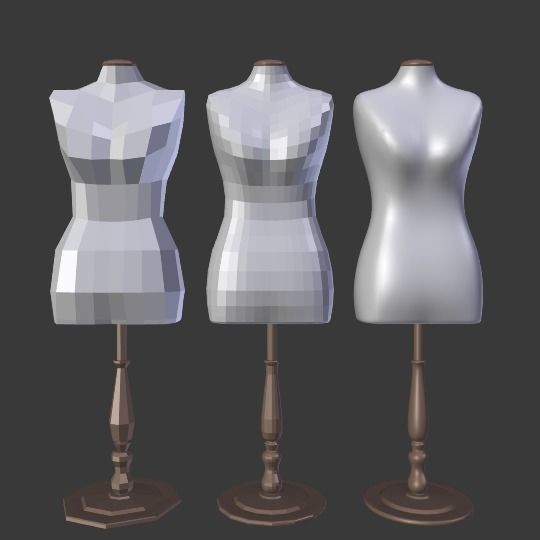 Sewing Dummy Low-poly 3D model_19