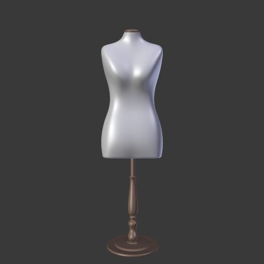 Sewing Dummy Low-poly 3D model_2