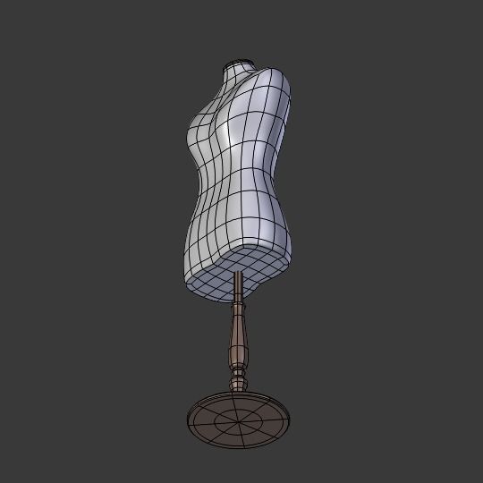 Sewing Dummy Low-poly 3D model_12