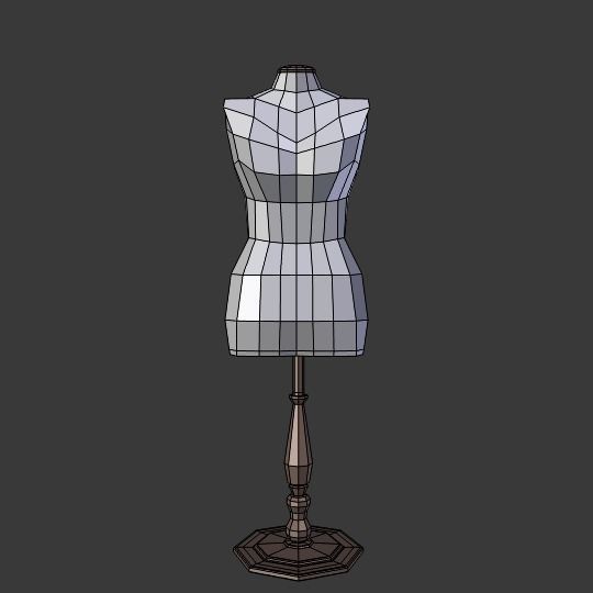Sewing Dummy Low-poly 3D model_4