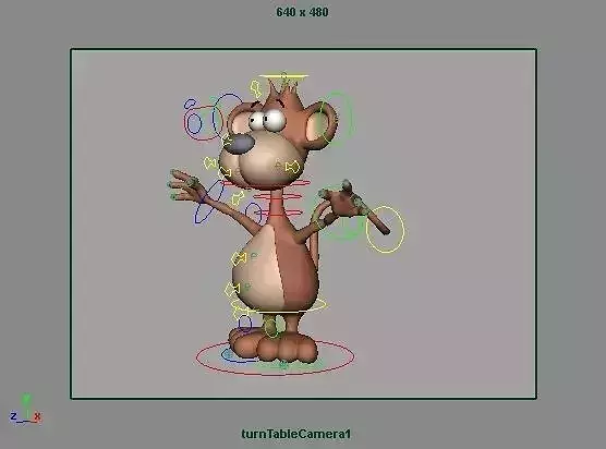 Rigged Cartoon Monkey 3D model