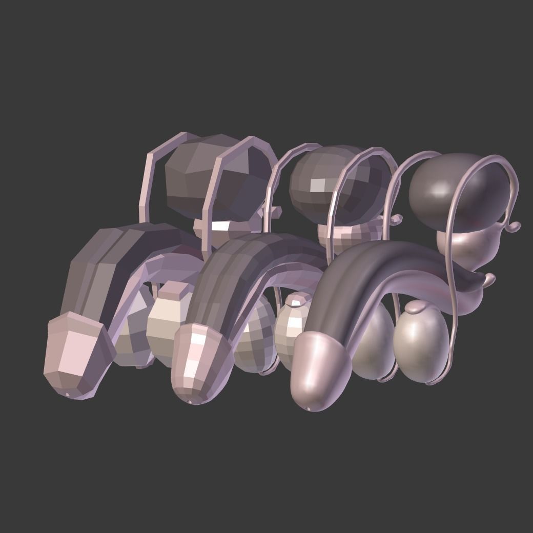 Male Reproductive System Low-poly 3D model_17