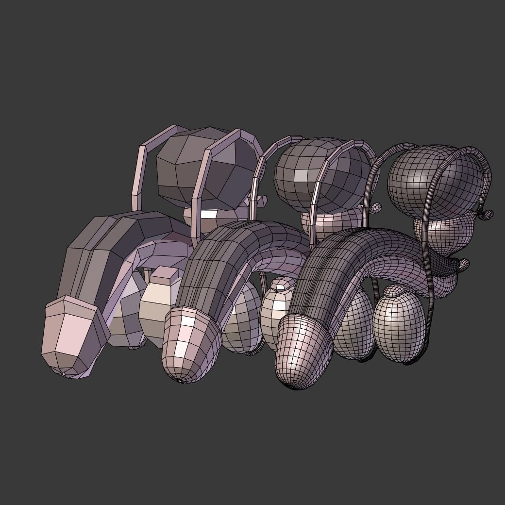 Male Reproductive System Low-poly 3D model_18