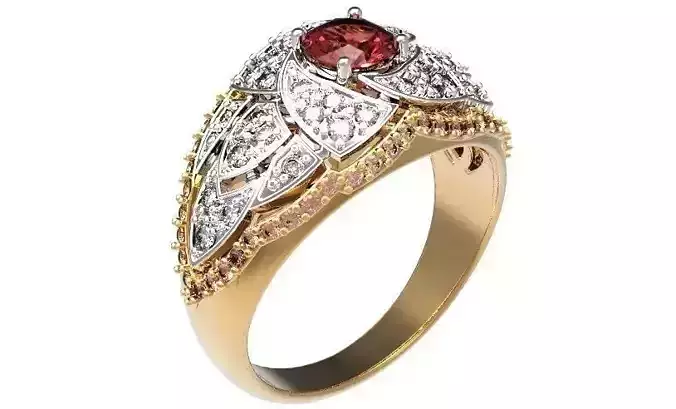 Gold rings with diamonds 22-3 3D print model