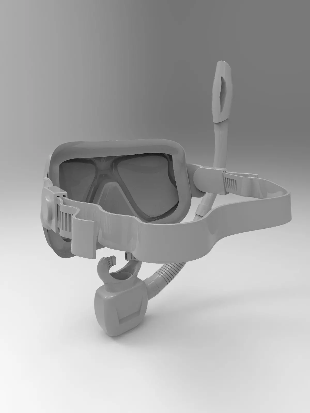 snorkel and mask 3D print model