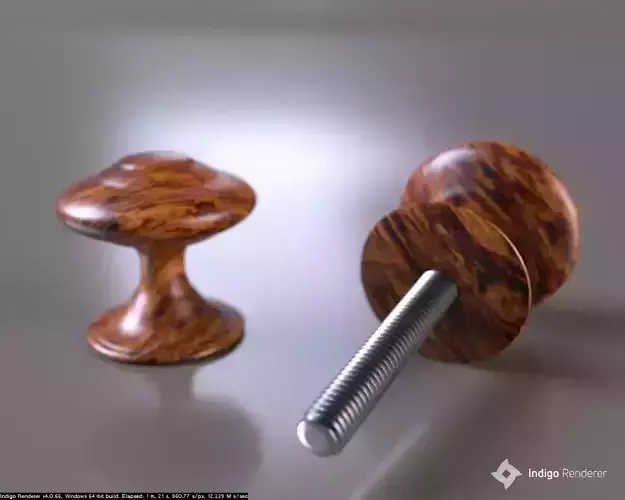 The wooden handle of the door 3D model