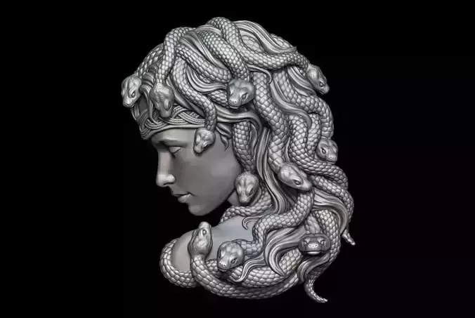 Medusa Bas-Relief 3D print model