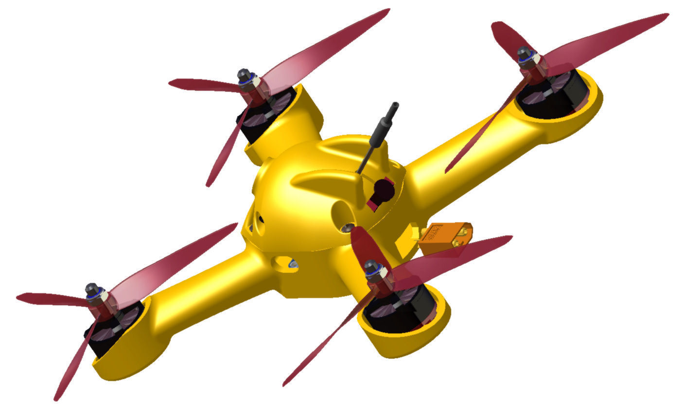 3D200 -  Racing quadcopter 3D print model  3D print model_5
