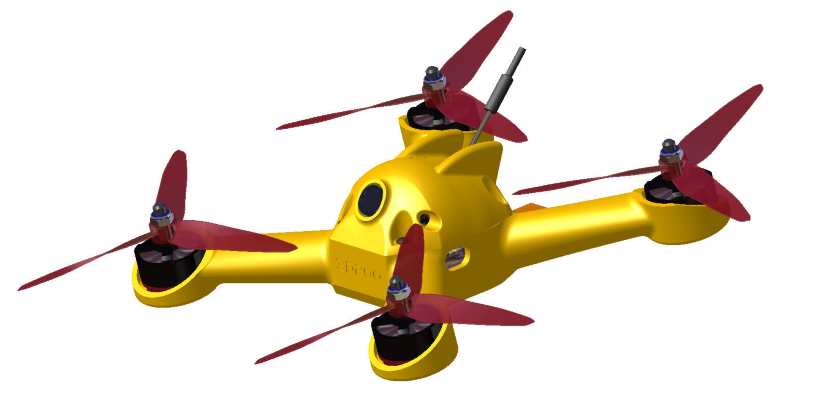 3D200 -  Racing quadcopter 3D print model  3D print model_4