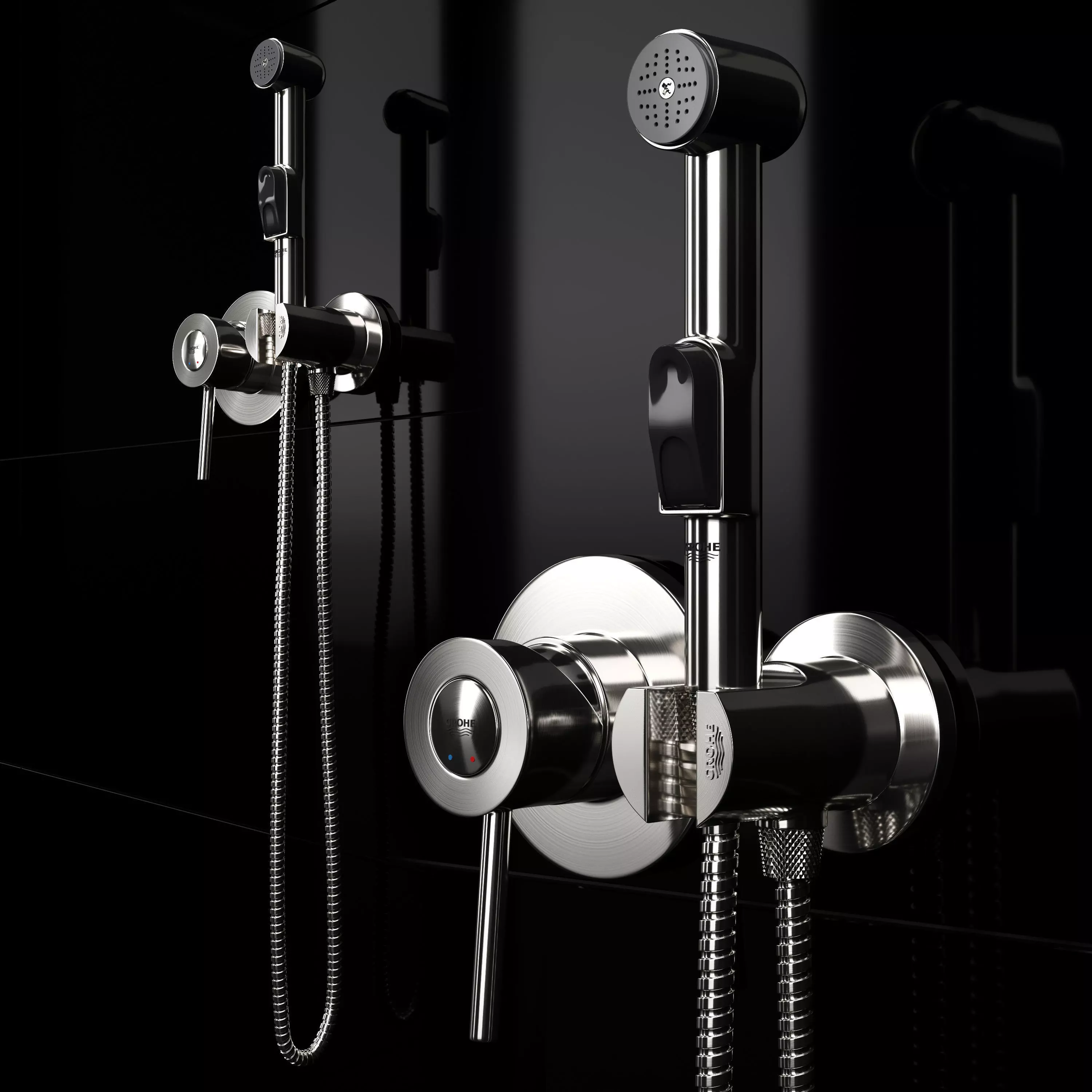 Hygienic shower Grohe BauClassic 124434 3D model_0