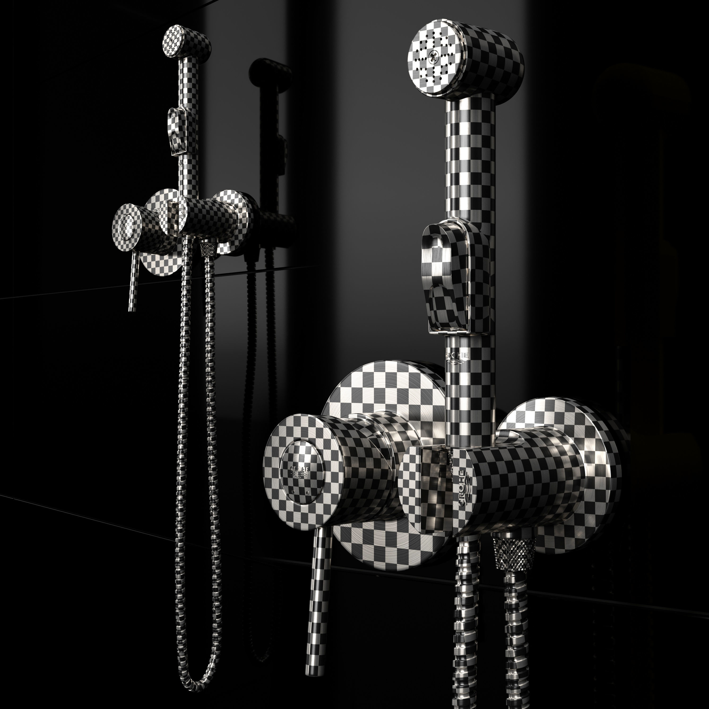 Hygienic shower Grohe BauClassic 124434 3D model_12