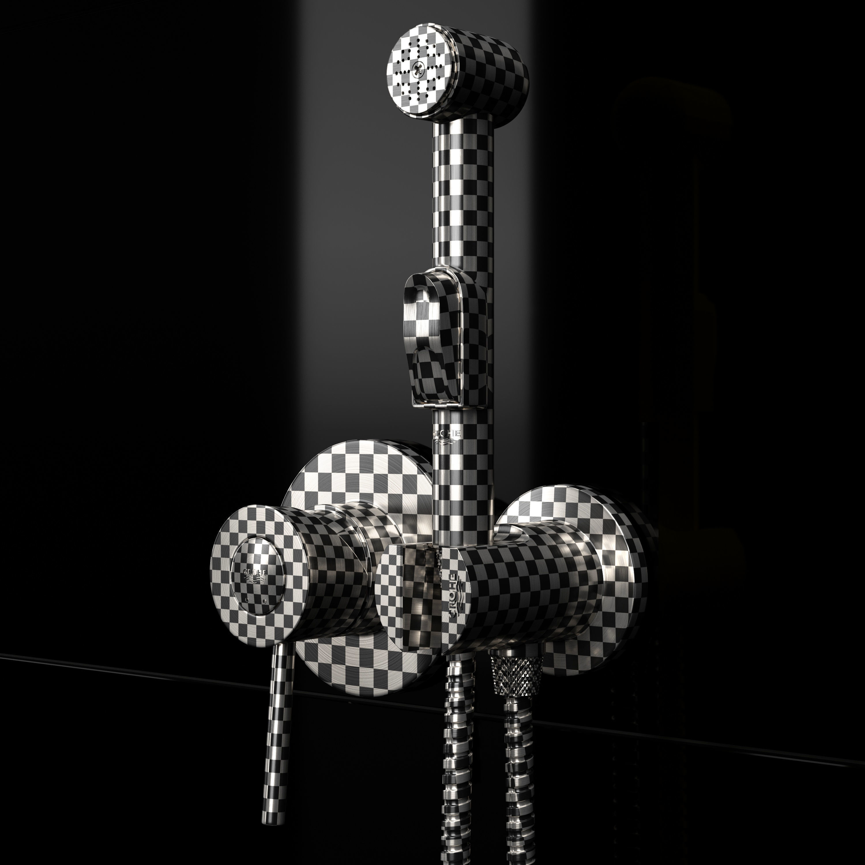Hygienic shower Grohe BauClassic 124434 3D model_4