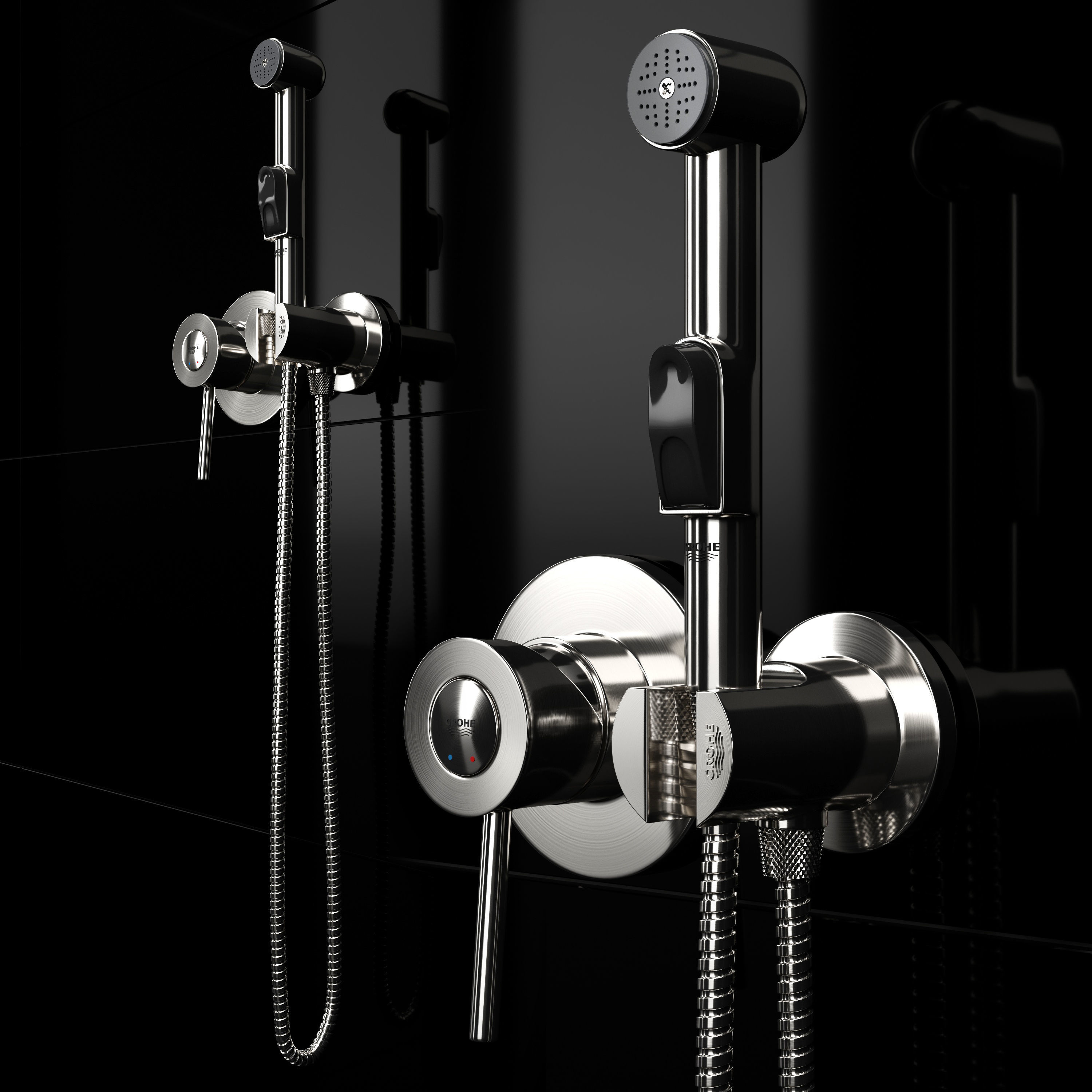 Hygienic shower Grohe BauClassic 124434 3D model_9