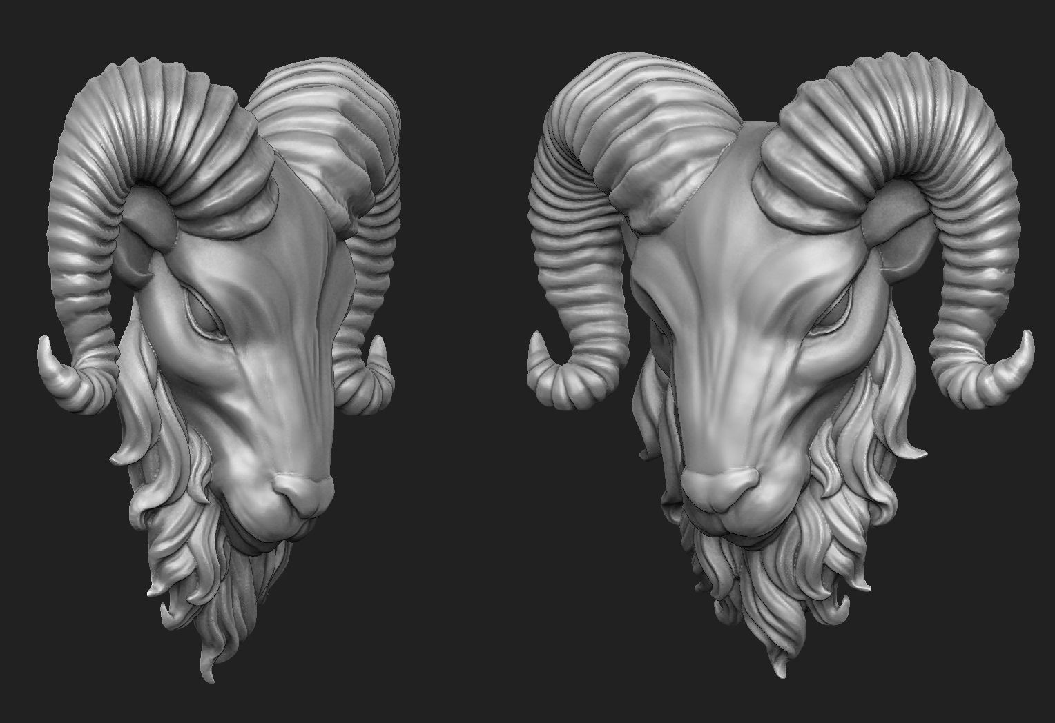 Ram Pendant 3D print model_1