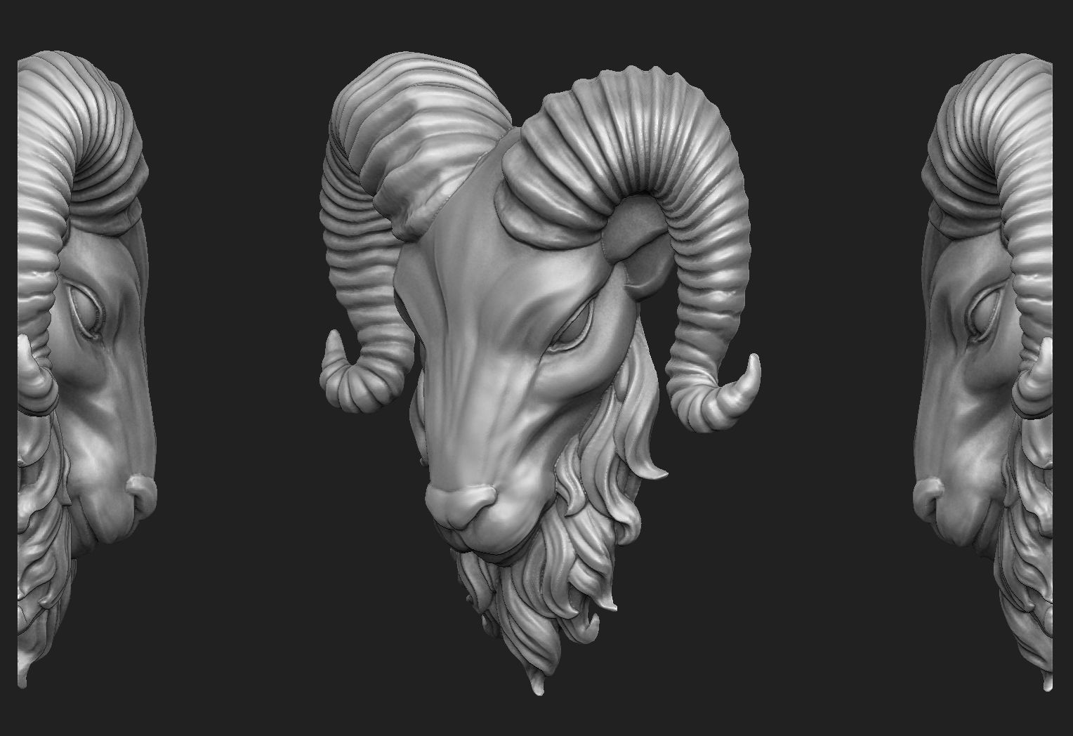Ram Pendant 3D print model_3