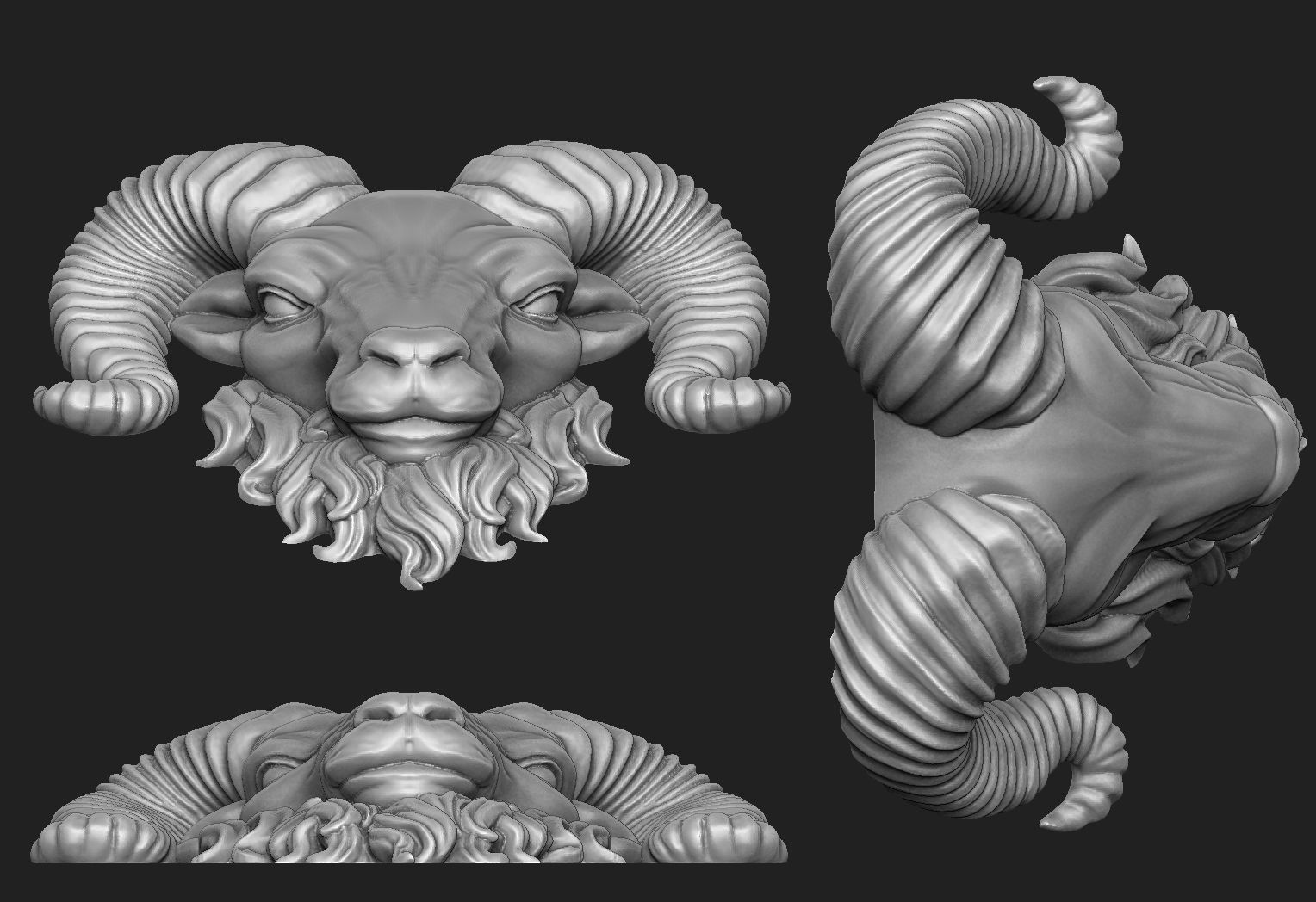 Ram Pendant 3D print model_2