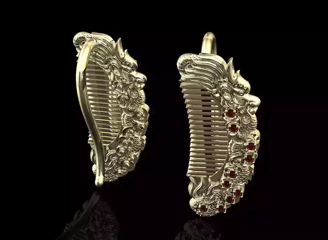 dragon comb earrings