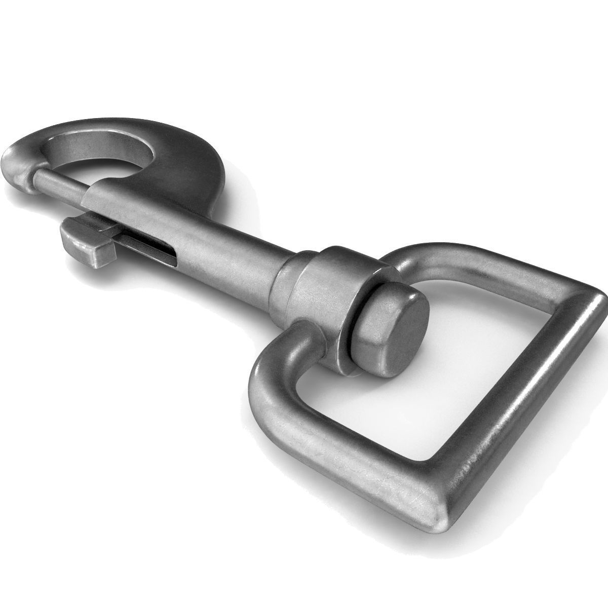 Carabiner metal latch 3D model_3