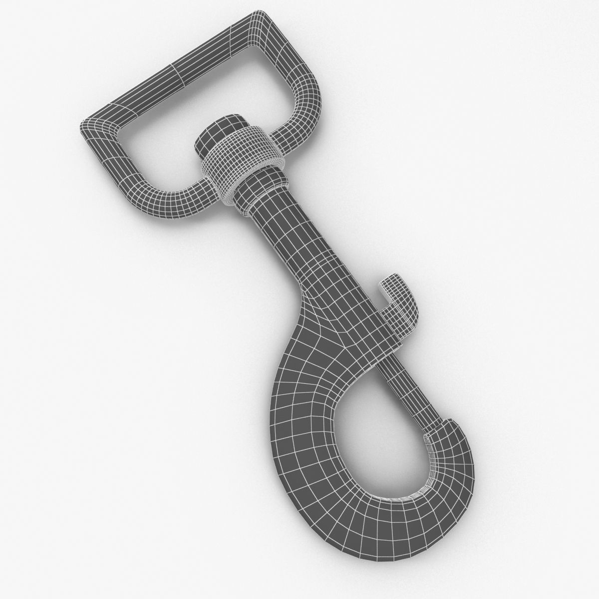 Carabiner metal latch 3D model_7