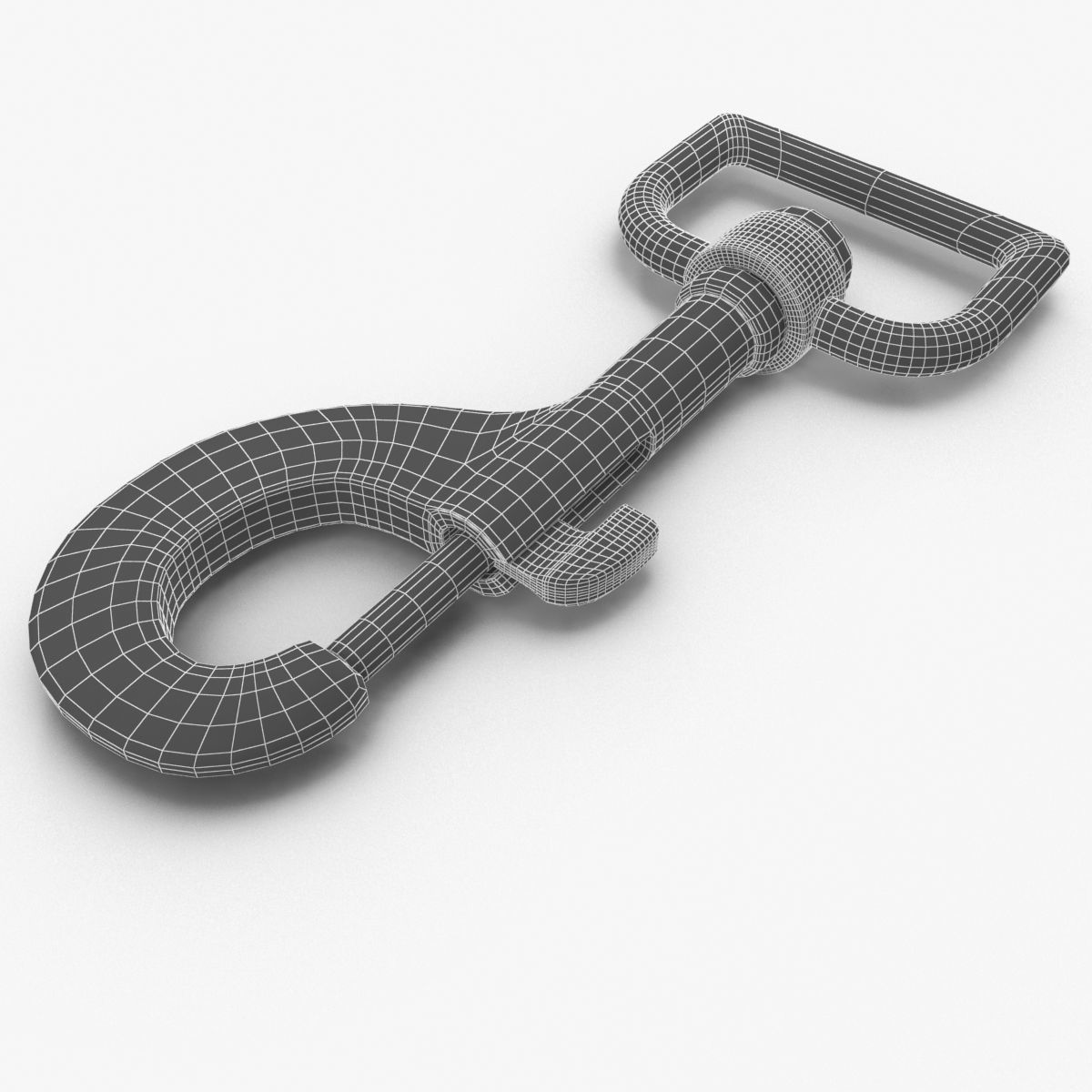 Carabiner metal latch 3D model_5