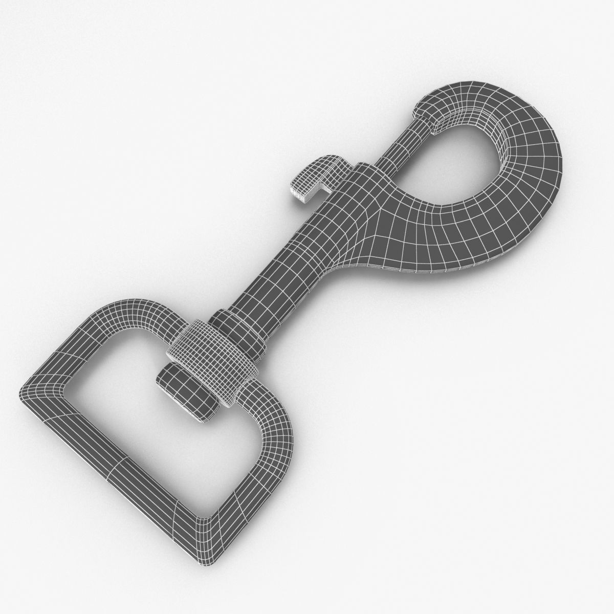 Carabiner metal latch 3D model_6