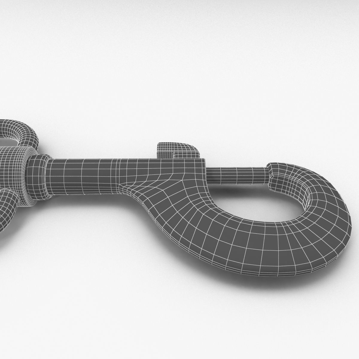 Carabiner metal latch 3D model_9