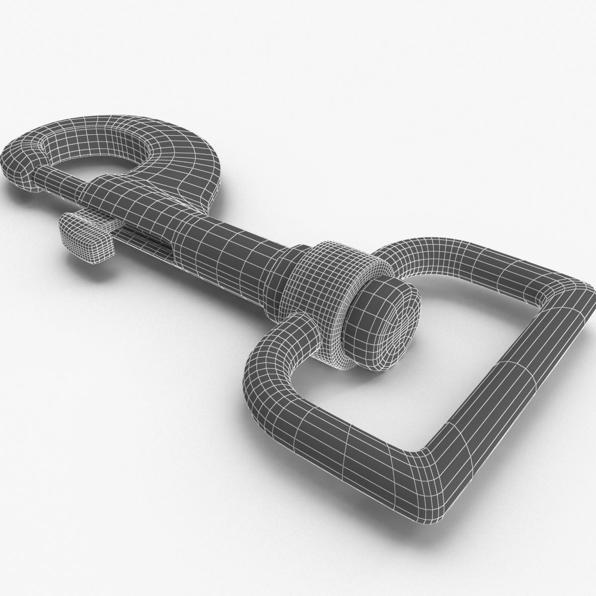 Carabiner metal latch 3D model_8