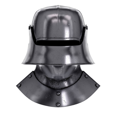 Knight Sallet Helmet with Visor and Gorget 3D model