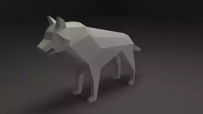 Low Poly Wolf Low-poly 3D model