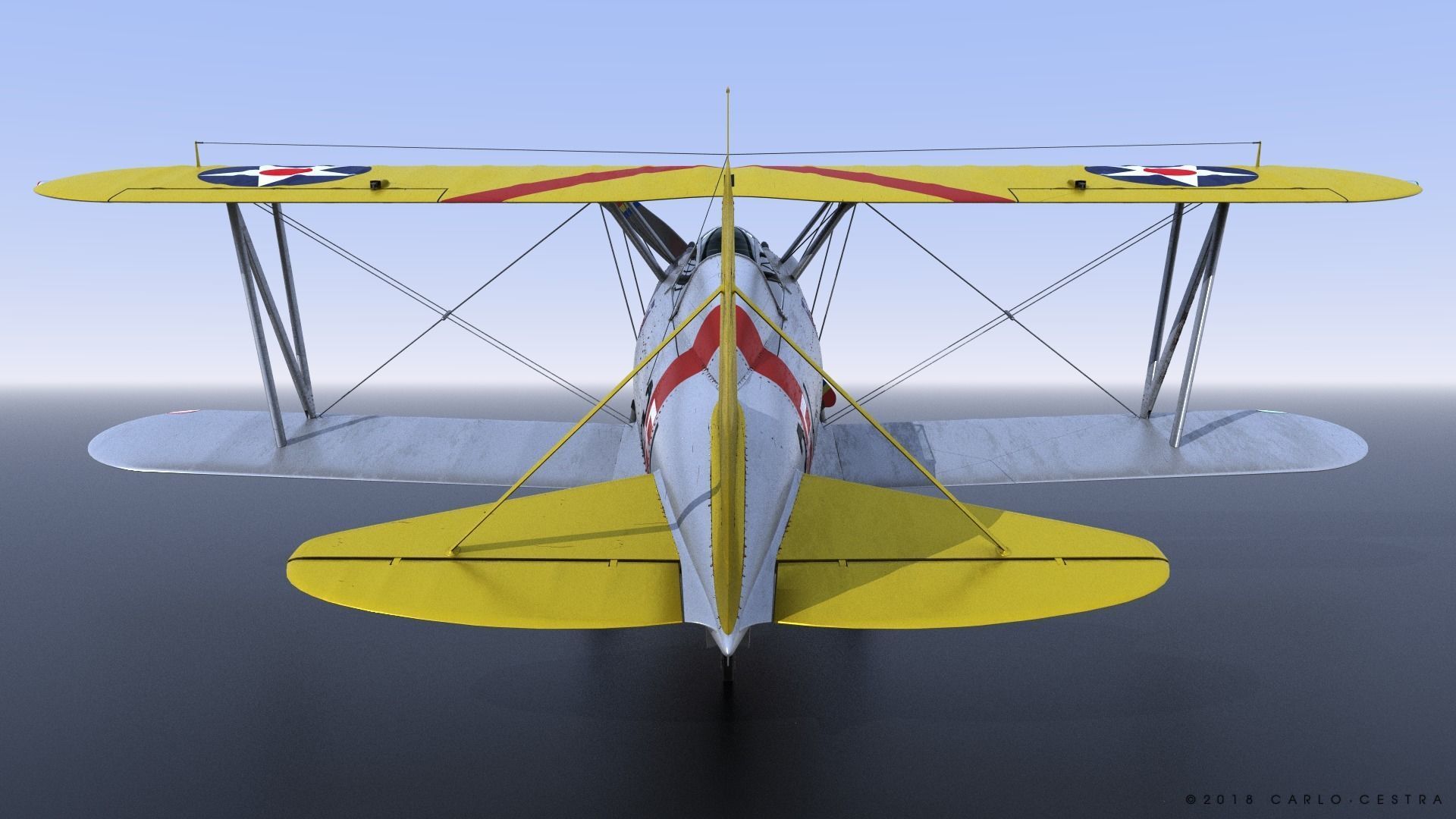 F2F-1 USS Lexington CV-2 1935-36 Low-poly 3D model_14
