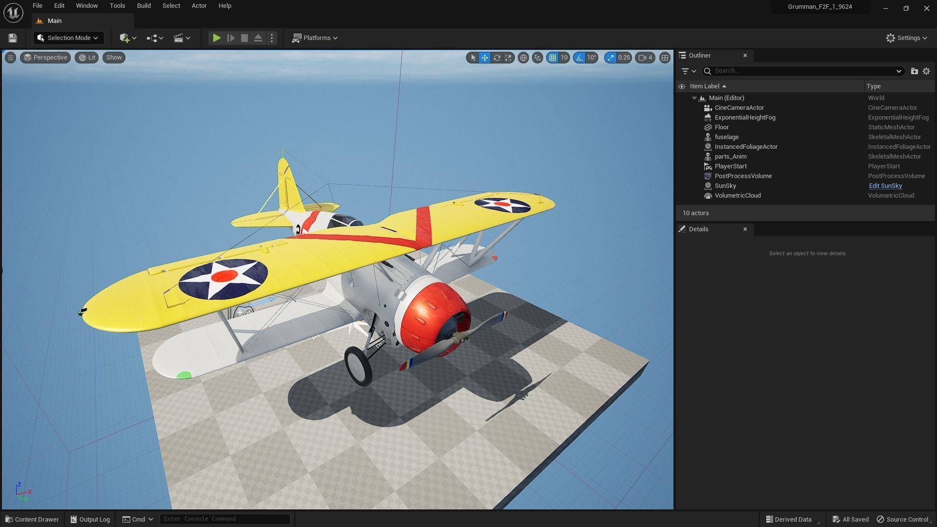 F2F-1 USS Lexington CV-2 1935-36 Low-poly 3D model_22