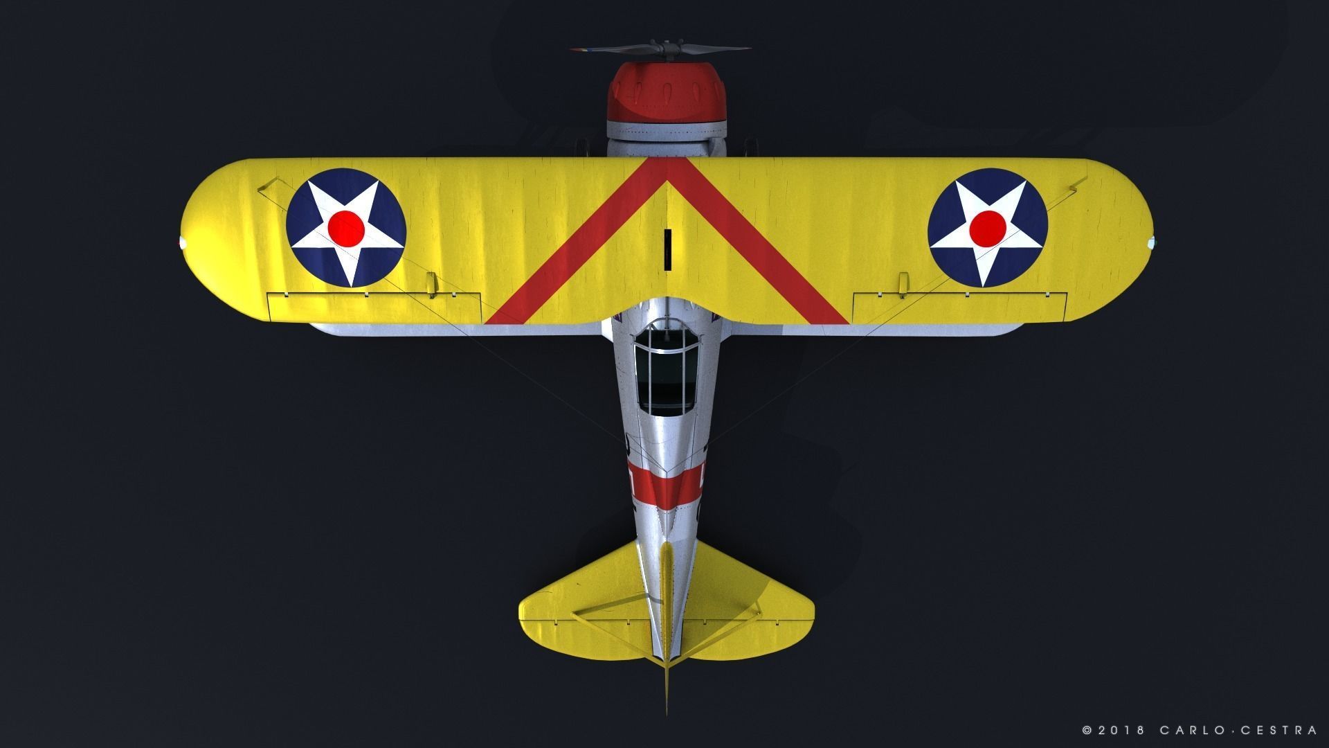 F2F-1 USS Lexington CV-2 1935-36 Low-poly 3D model_16