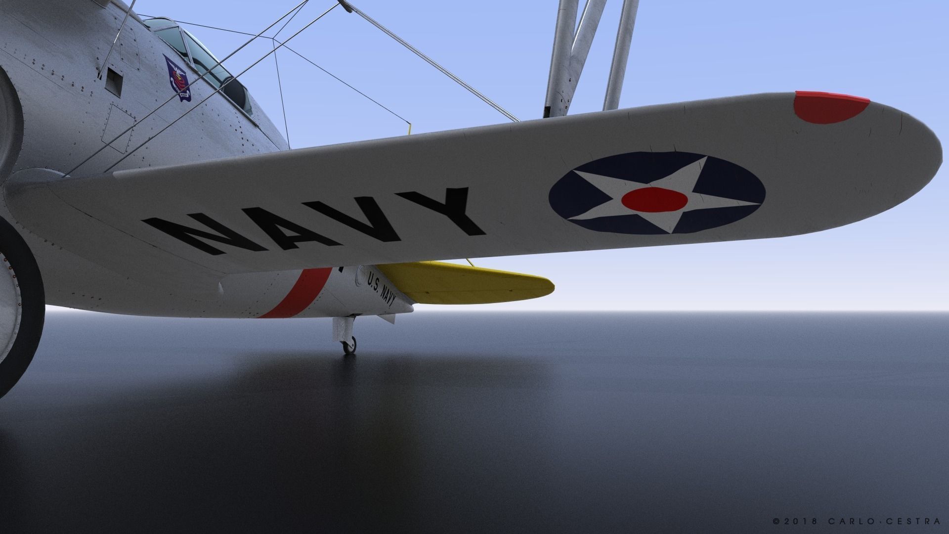 F2F-1 USS Lexington CV-2 1935-36 Low-poly 3D model_11