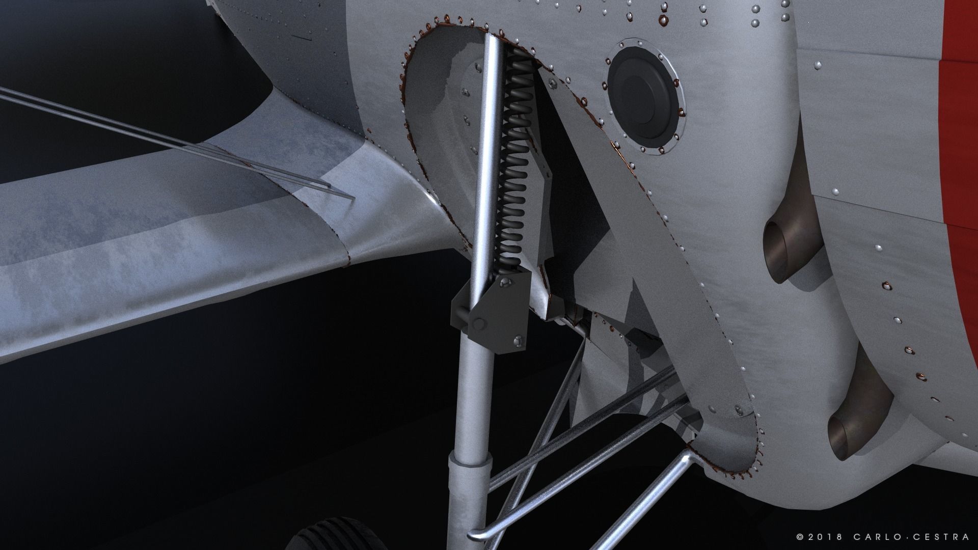 F2F-1 USS Lexington CV-2 1935-36 Low-poly 3D model_18