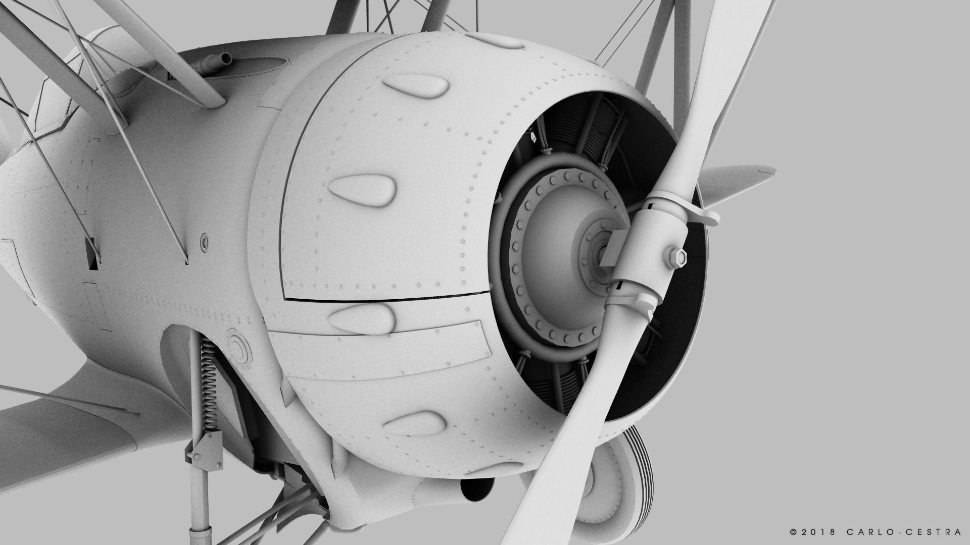 F2F-1 USS Lexington CV-2 1935-36 Low-poly 3D model_33