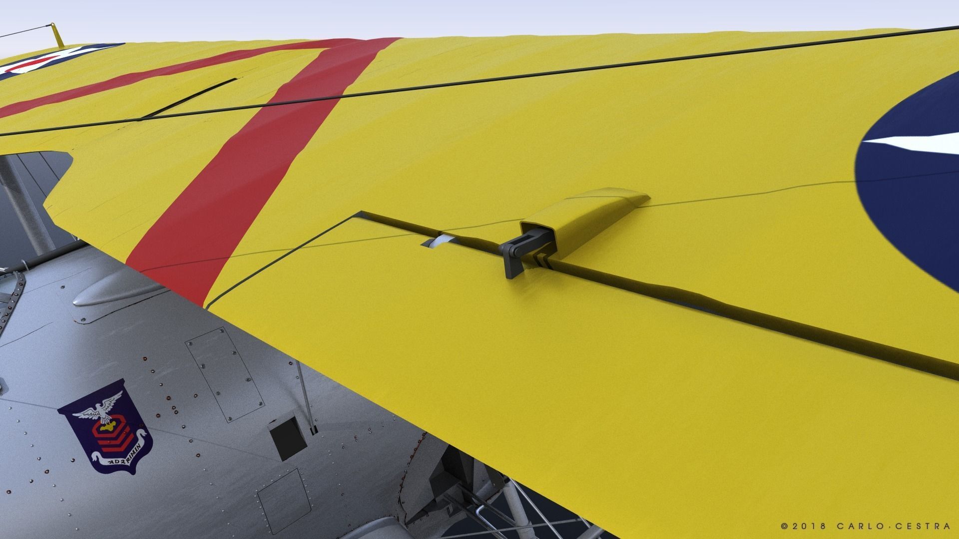 F2F-1 USS Lexington CV-2 1935-36 Low-poly 3D model_17