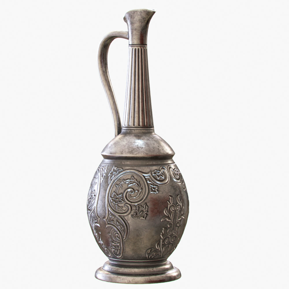 A tray with a jug and cups 3D model_3