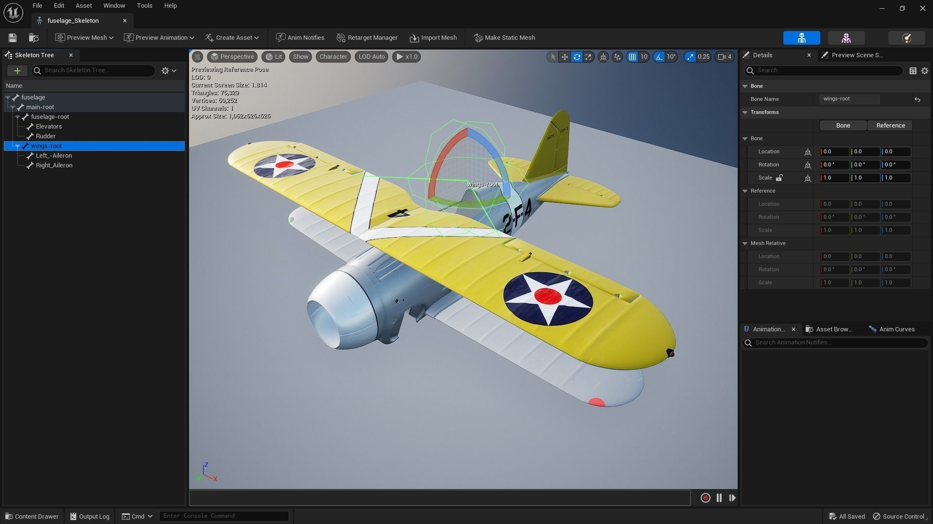 F2F-1 USS Lexington CV-2 1937 Low-poly 3D model_21