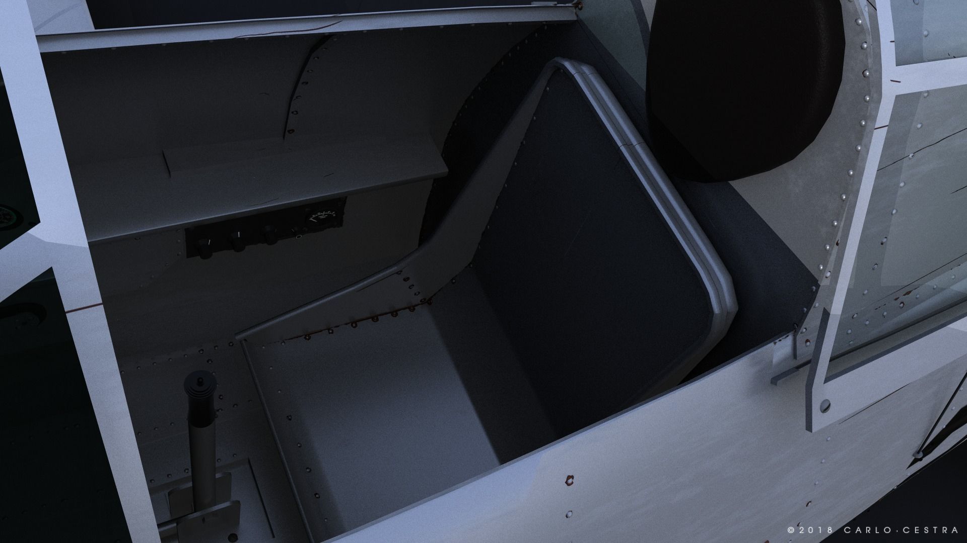 F2F-1 USS Lexington CV-2 1937 Low-poly 3D model_6