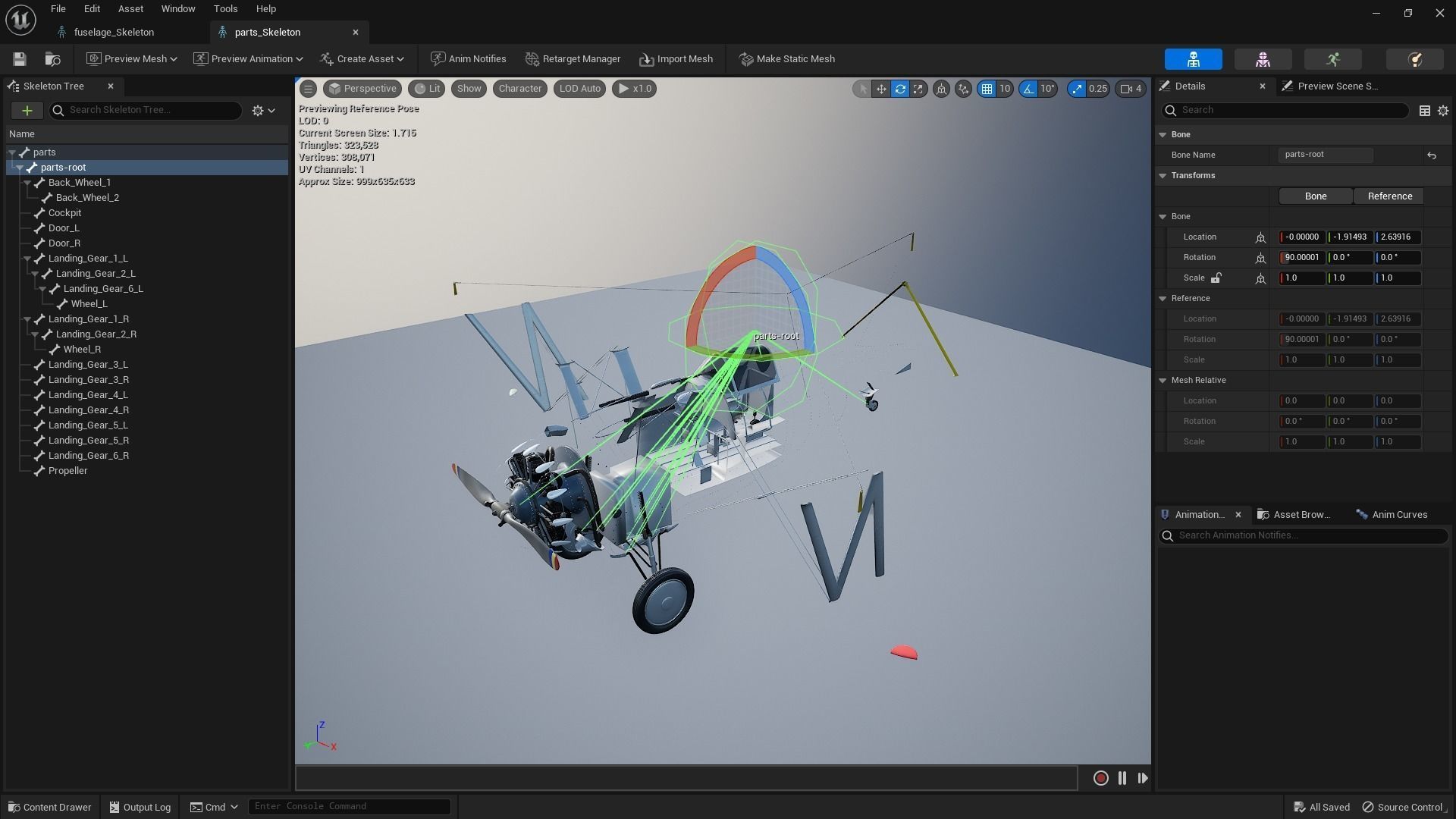 F2F-1 USS Lexington CV-2 1937 Low-poly 3D model_22