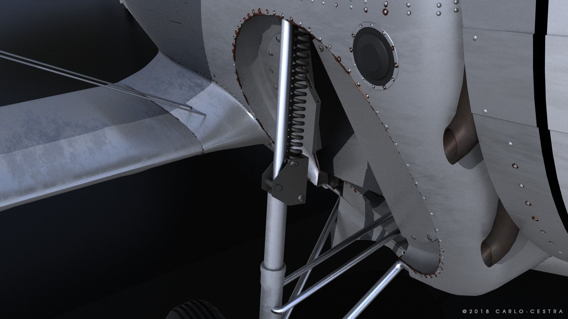 F2F-1 USS Lexington CV-2 1937 Low-poly 3D model_18