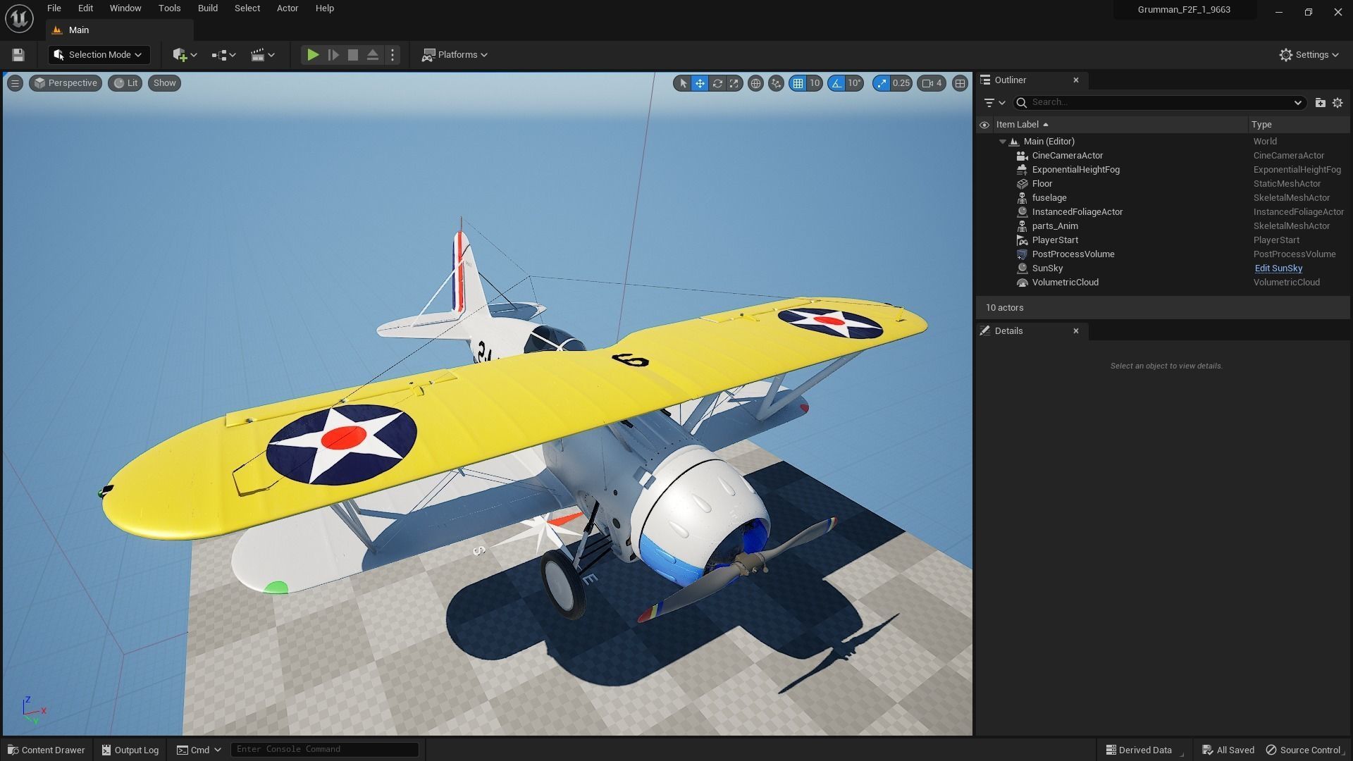 F2F-1 US Marines 1939 Low-poly 3D model_22